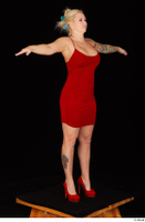  Jarushka Ross dressed red dress red high heels standing t poses whole body 0008.jpg